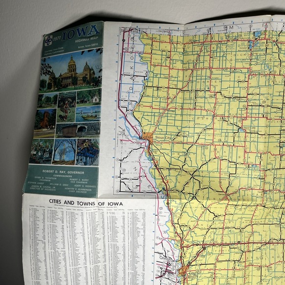 1971 IOWA Official State Highway Map Cedar Rapids Des Moines Sioux‎ City - Picture 7 of 13